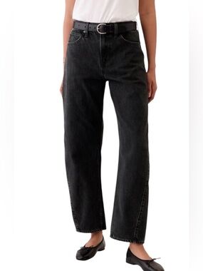 Gap High-Rise Barrel Leg Jeans - Black Size 6